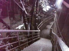 Tokyo snow Atago shrine hill stairs